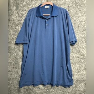Peter Millar Polo Shirt Men’s XXL Blue White Stripe Summer Comfort Golf Preppy
